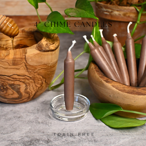 4” Chime Lavender Beeswax Candles, Close Up
