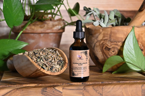 Respiratory Healing Elixir, Front Bottle